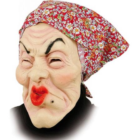 Masker oude vrouw met duckface latex Sarah