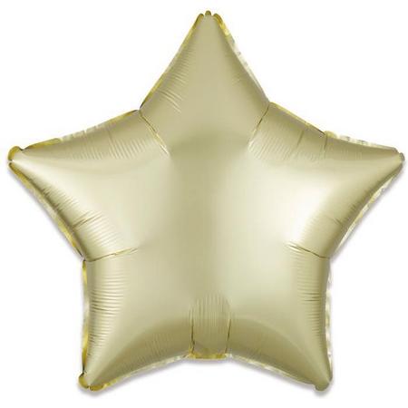 Standard Satin Luxe Pastel Yellow Star Foil Balloon 48cm