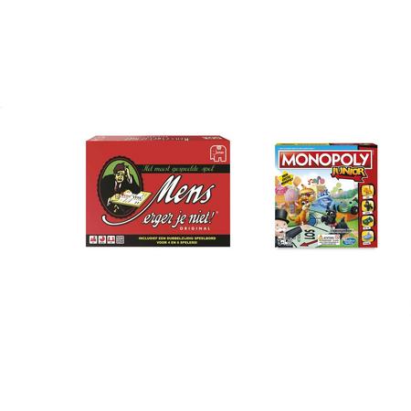 Gezelschapsspel - Mens erger je niet! & Monopoly Junior - 2 stuks