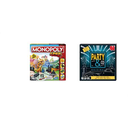 Gezelschapsspel - Monopoly Junior & Party & Co - 2 stuks