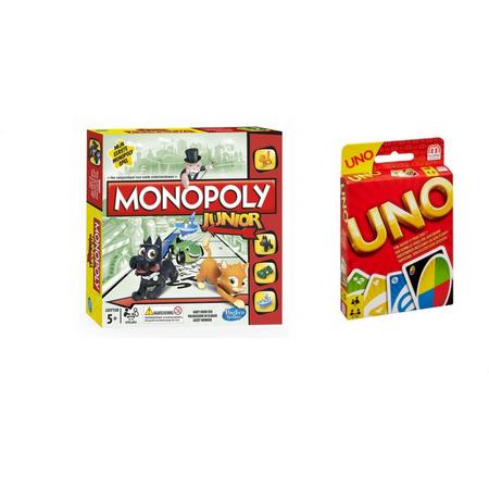 Speelset 2 spellen Monopoly (J) en Uno - Kinderspel/Kaartspel