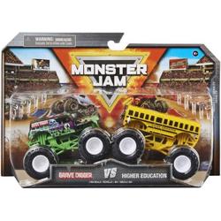 Hot wheels Monster Jam truck schaal 1:64 - 2-pack Grave Digger & Higher Education monstertruck 9 cm