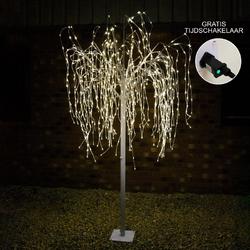 Wilgenboom LED kerstverlichting - 240 m hoog - 800 warme lichtjes - Wit - verlicht kerstfiguur