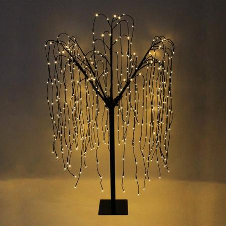Wilgenboom LED kerstverlichting - Zwart - 240 m hoog - 800 warme lichtjes - verlicht kerstfiguur
