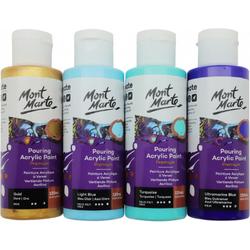 Mont Marte Golden Beach Pouring Paint - set van 4 giet acrylverf 120ML