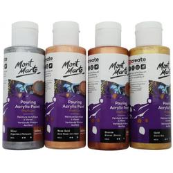 Mont Marte Metallic Pouring Paint - set van 4 giet acrylverf 120ML