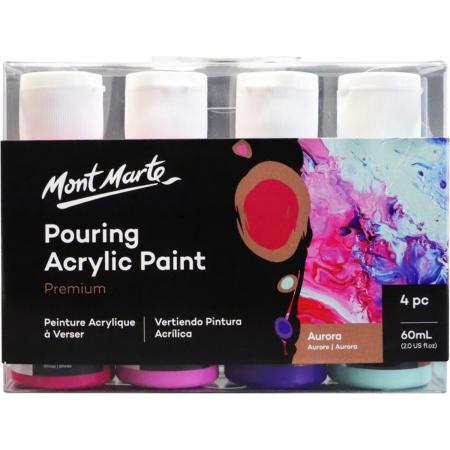 Mont Marte® Aurora Pouring Paint - 4 potjes pouringverf a 60 ml