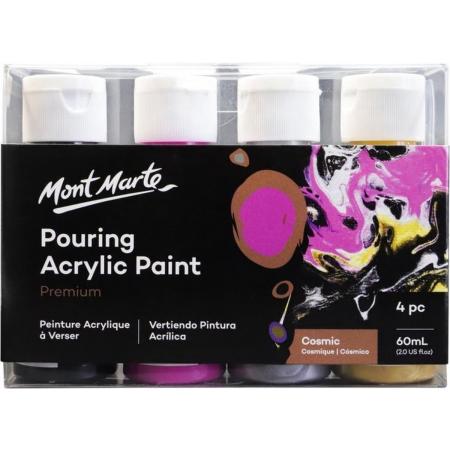 Mont Marte® Cosmic Pouring Paint - 4 potjes pouringverf a 60 ml