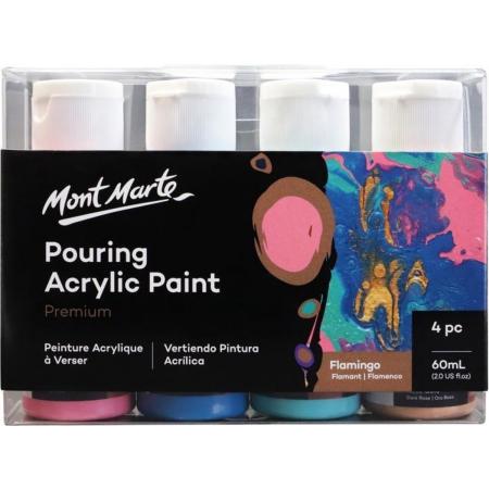 Mont Marte® Flamingo Pouring Paint - 4 potjes pouringverf a 60 ml