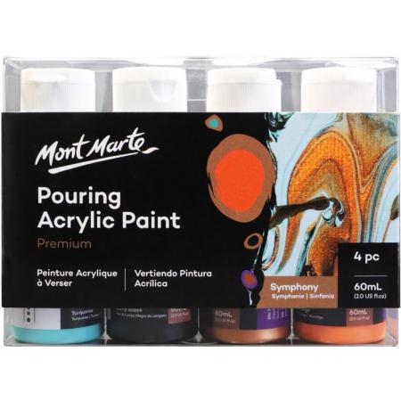 Mont Marte® Symphony Pouring Paint - 4 potjes pouringverf a 60 ml