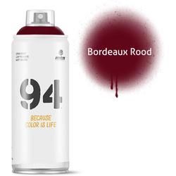 1x MTN94 spuitbus - 400ml spuitverf - Bordeaux rood - Lage druk en matte afwerking - Spuitverf voor binnen en buiten gebruik voor vele doeleinden, zoals klussen, graffiti, hobby en kunst