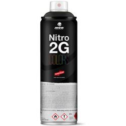 1x Nitro2G spuitbus - 500ml spuitverf mat zwart - Hoge druk en matte afwerking, extra dekkend - Spuitverf voor binnen en buiten gebruik voor vele doeleinden, zoals klussen, graffiti, hobby en kunst