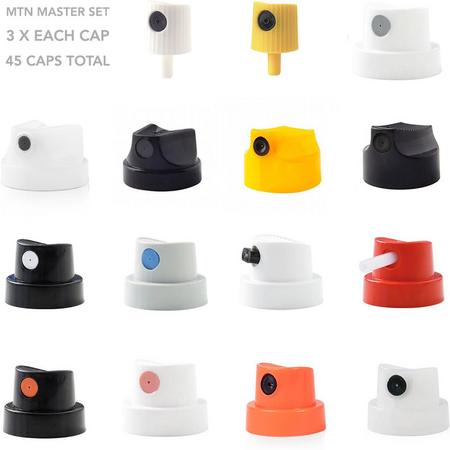 MTN Mix Caps 45 stuks - spuitdopjes voor spuitbussen met verschillende lijndikten