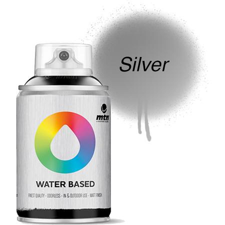 MTN Zilveren Waterbasis Spuitverf - 100ml graffiti spray-paint geschikt voor kinderen