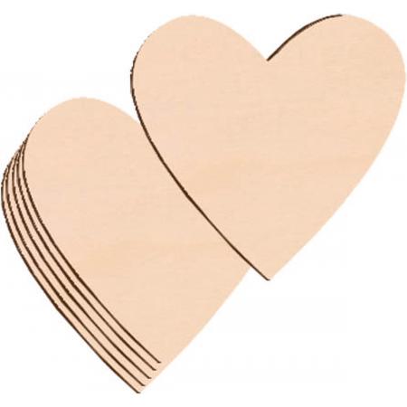 Onbewerkte harten van hout - 20 cm - 4mm Dik – Standaard Natuurlijk Blank Houten Schijven - Valentijn - Moederdag - Voor Hobby, Aankondiging, Huisdecoratie Ornamenten, Houtbranden