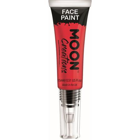 Moon-Creations Body & Face paint met kwast Rood