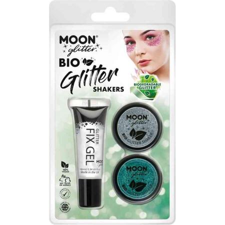 Moon Creations Glitter Makeup Moon Glitter - Bio Glitter Shaker Set Zilverkleurig/Turquoise