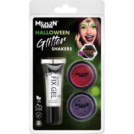 Moon Creations Glitter Makeup Moon Terror - Halloween Glitter Shaker Set Rood/Paars