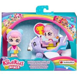KINDI KIDS Mini Kindi 9 cm pop en regenboogvliegtuig voor kinderen