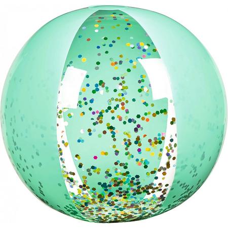 Moses Strandbal Glitterconfetti 40 Cm Junior Transparant/groen
