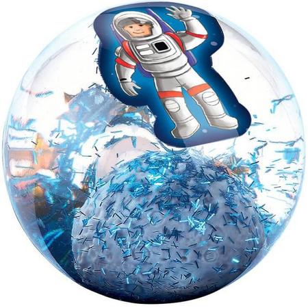 Moses Stuiterbal Met Licht Astronaut Junior 5,5 Cm Blauw