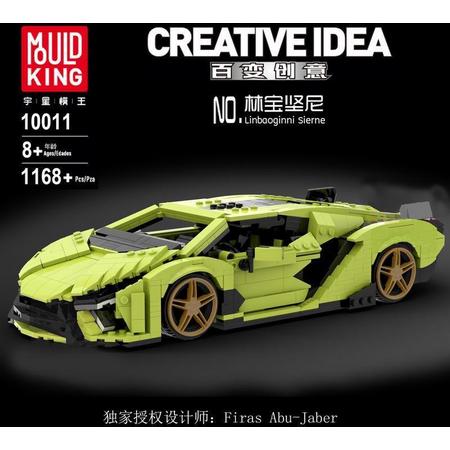 Mould King 10011 - Lamborghini Sian by Firas Abu-Jaber - 1168 onderdelen - Compatibel met grote merken - Bouwdoos