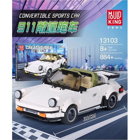Mould King 13103 - Porsche 911 Targa - 882 onderdelen - Lego Compatibel - Bouwdoos