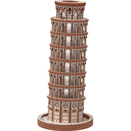 Mr. Playwood 3D Houten Puzzel Toren of Pisa, 10410, 12,6x12,6x28cm