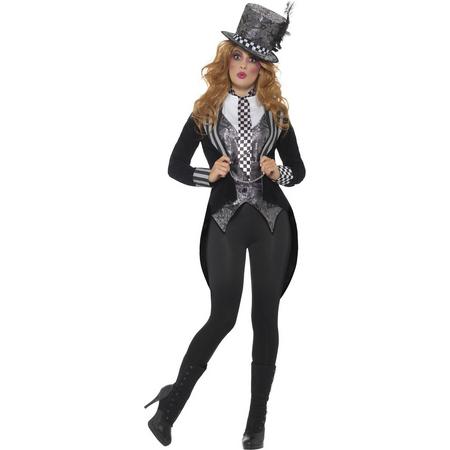 Deluxe Dark Miss Hatter Costume, Black, with Jacket, Waistcoat, Bow
