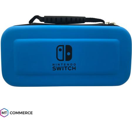 Nintendo Switch Luxe Beschermhoes voor Opbergen en Beschermen - Hardcover Hoes / Case / Skin met Handgrip - Blauw
