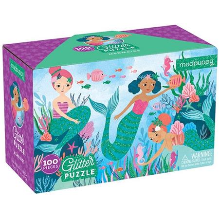 Mudpuppy 100 PC Glitter Puzzle - Mermaids