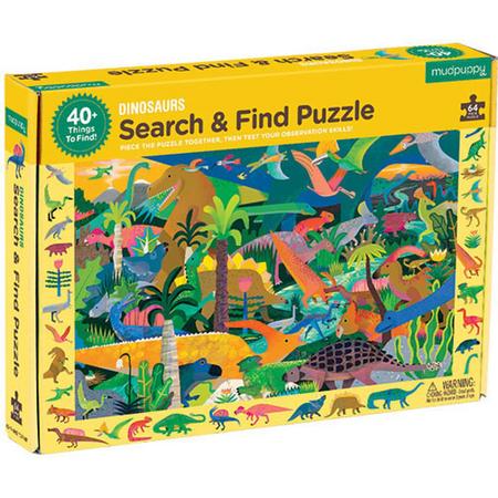 Mudpuppy Search & Find Puzzle - Dinosaurs - 64pcs