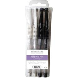 MultiCraft Roller gel pens, black & white. Set van 4 medium punt