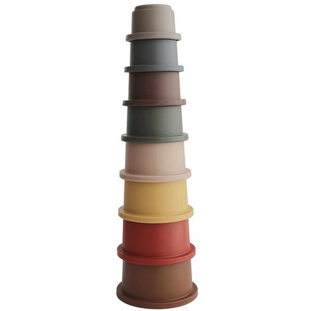 Mushie - stapeltoren retro stack cups - Pastel