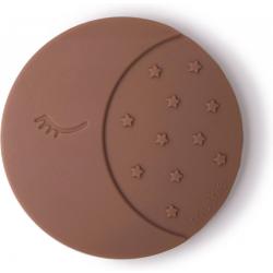 Mushie bijtring maan bruin -  100% food grade siliconen- BPA-vrij- ftalaatvrij - Ø 8 centimeter - Bijtringen