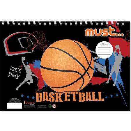 Must Sticker- En Kleurboek Basketball Papier Zwart 40 Paginas