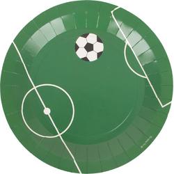 Kartonnen bordjes voetbal - voetbalfeest - 8 stuks - 22 cm - rond