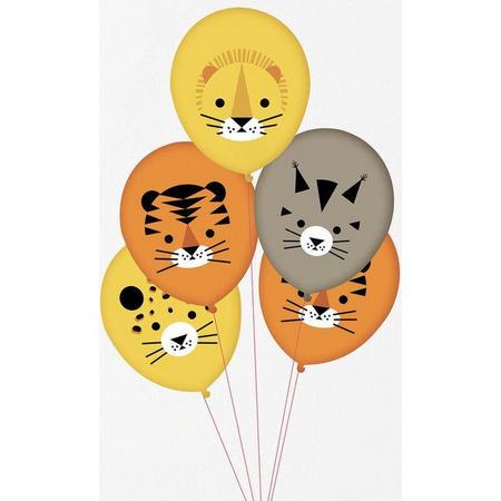 Set 5 ballonnen Wild animals