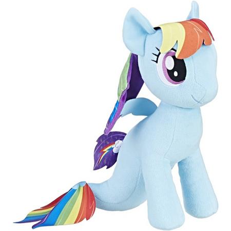 Blauw My Little Pony zeepaardje knuffel Rainbow Dash 32 cm