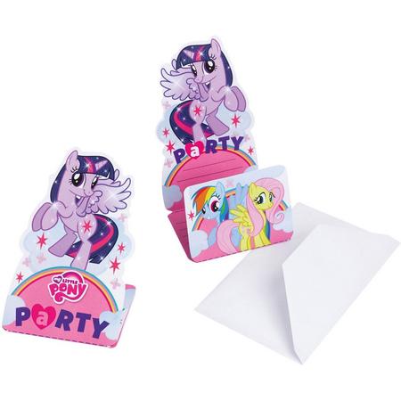 My Little Pony Uitnodigingen Met Envelop Roze 8 Stuks