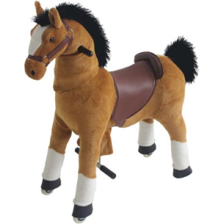 My Pony bruin, rijdend speelgoed paard met echte geluiden.