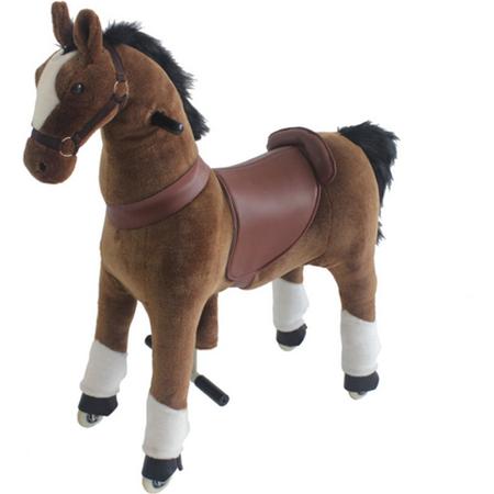 My Pony donker bruin, rijdend speelgoed paard met echte geluiden.
