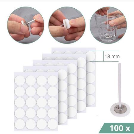 MyCandles - 100 Dubbelzijdige Glue Dots - Stickers - 18mm - Craft Dots - Lijm Dots - Kaarsenlont - Zelf Kaarsen Maken - DIY - Volwassenen