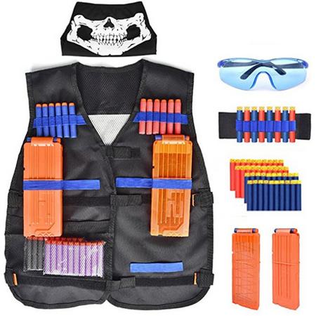 Vest voor NERF N-Strike incl. 2 magazijnen-veiligheidsbril-masker-40 pijlen
