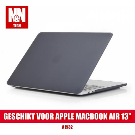 N&N Hardcover Case Geschikt voor Apple Macbook Air 13 - Doorzichtig Grijs