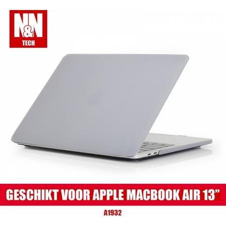 N&N Hardcover Case Geschikt voor Apple Macbook Air 13 - Doorzichtig Wit