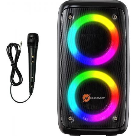 N-GEAR LGP 23M – draadloze bluetooth speaker – Karaoke – USB – discoverlichting