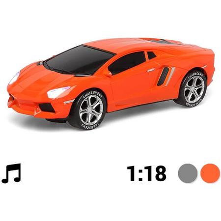 1:18 Sportwagen met Licht en Geluid Oranje