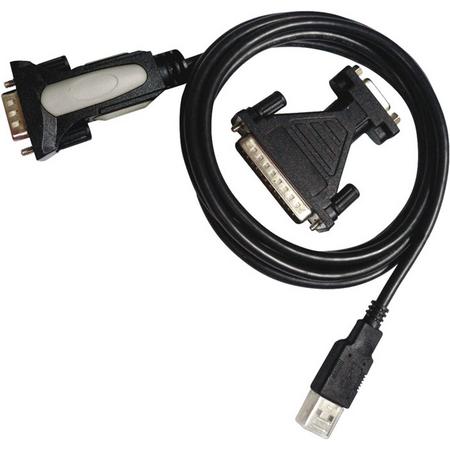 Nanocable 10.03.0002 kabeladapter/verloopstukje USB A RS-232(DB9) Zwart