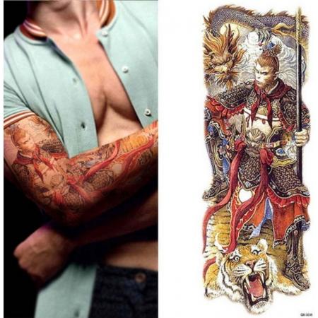 Water overdraagbare Tijdelijke Full Arm Tattoo: Samurai Krijger